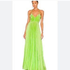 NWOT A. L. C pleated green dress